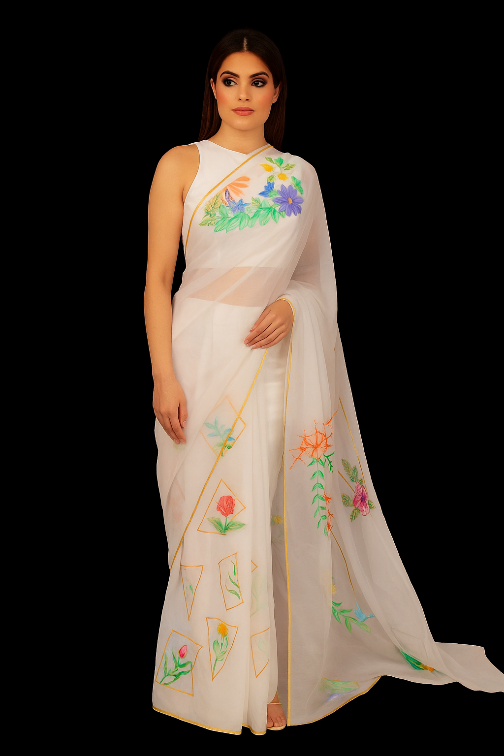 White Organza Saree